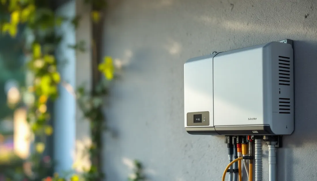 Omvormer voor zonnepanelen aan de muur in een Nederlandse woning