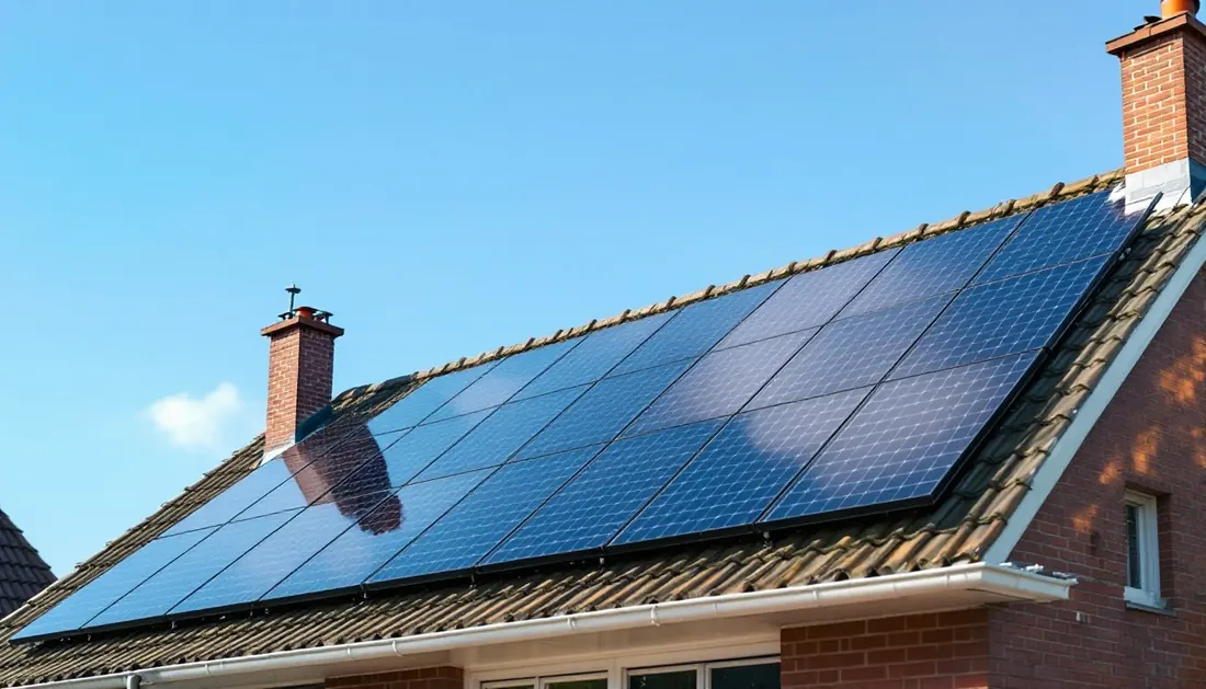 Opbrengst van zonnepanelen op een Nederlands dak op het zuiden