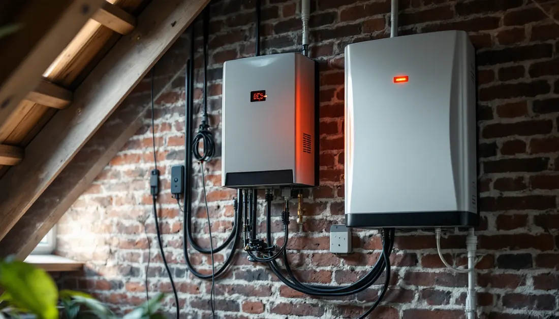 Storing aan een omvormer van zonnepanelen met rood statuslampje